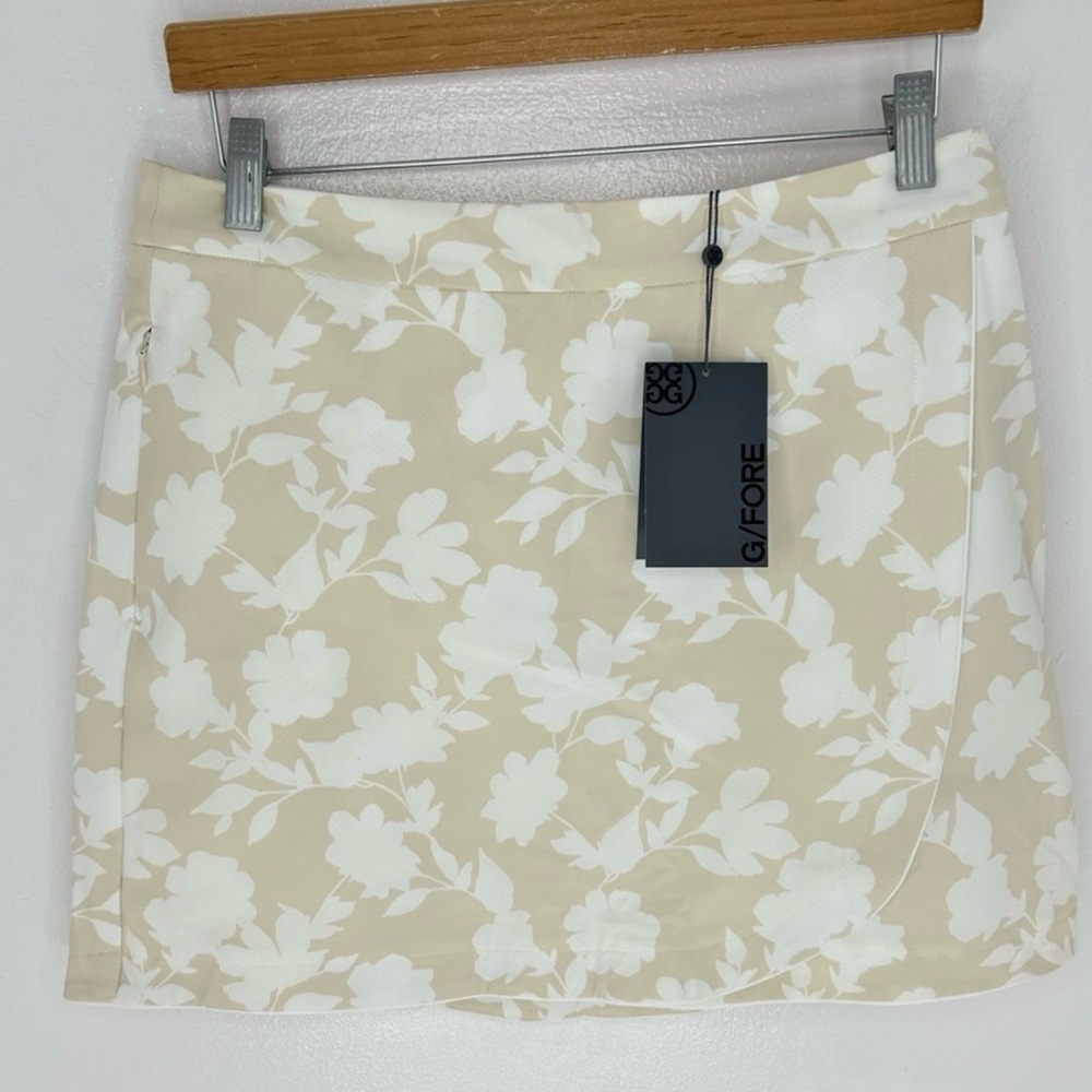 G/FORE NWT Maverick Golf Skort Skirt Size6/8 Floral Wrap Stretch Stone GFore NEW